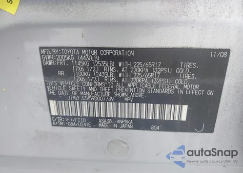 2009 Toyota Rav4 from USA, damaged, VIN JTMZF33V59D007739